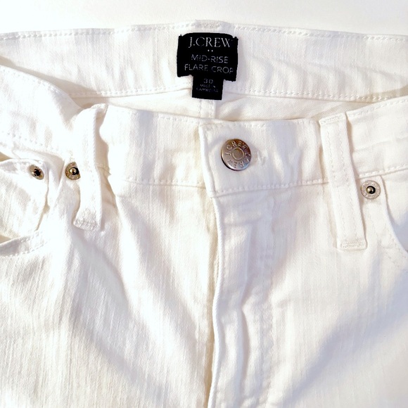J. Crew Mid-Rise Flare Crop White Jeans - Picture 6 of 8